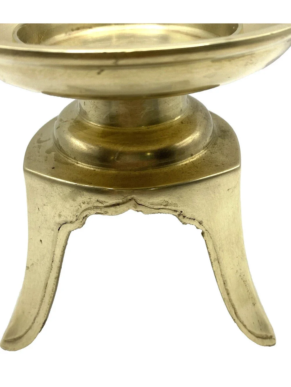 Vintage Solid Brass Incense Holder Candle Stand 3 Leg Made In India